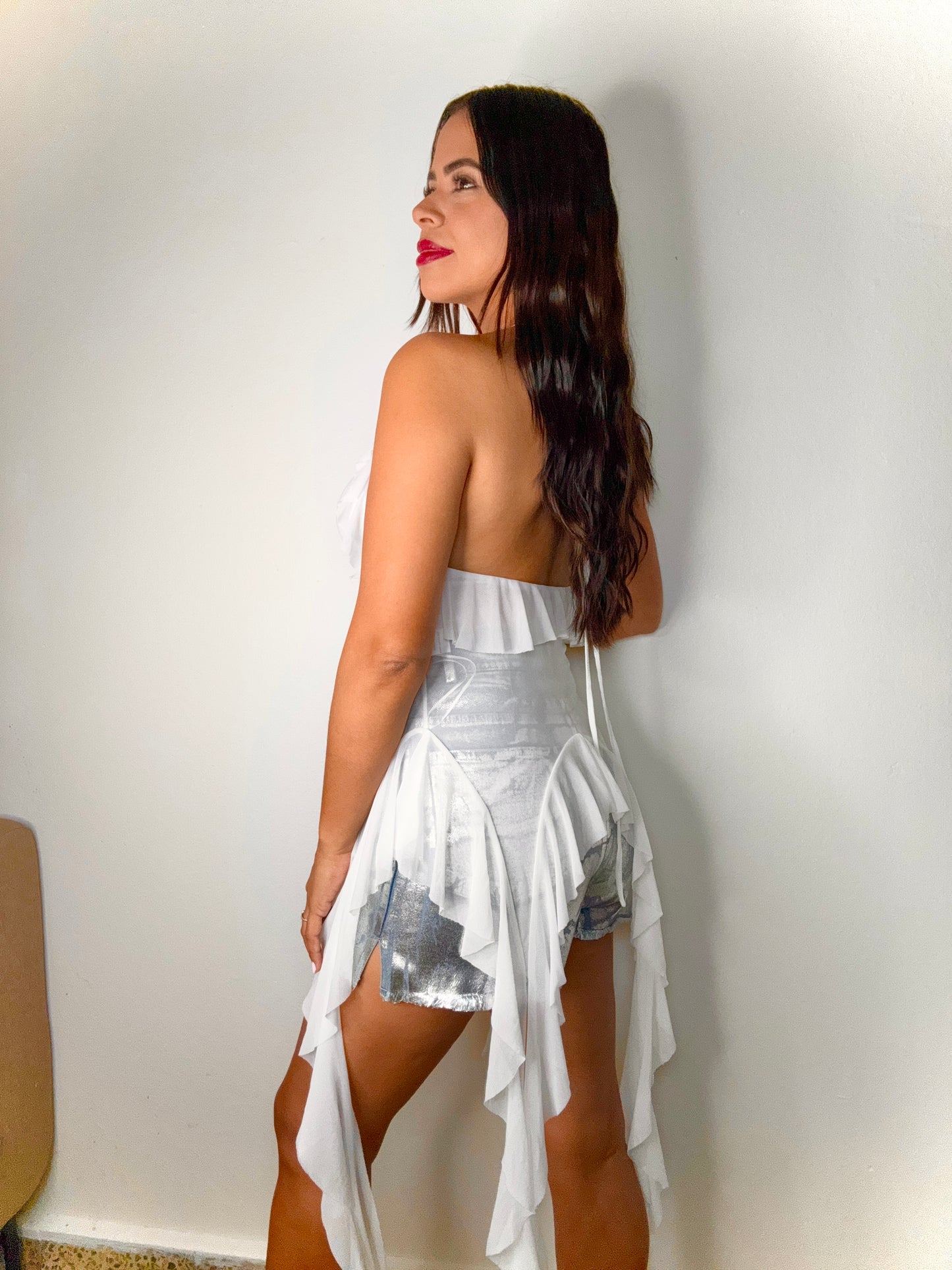 White Fringe Top