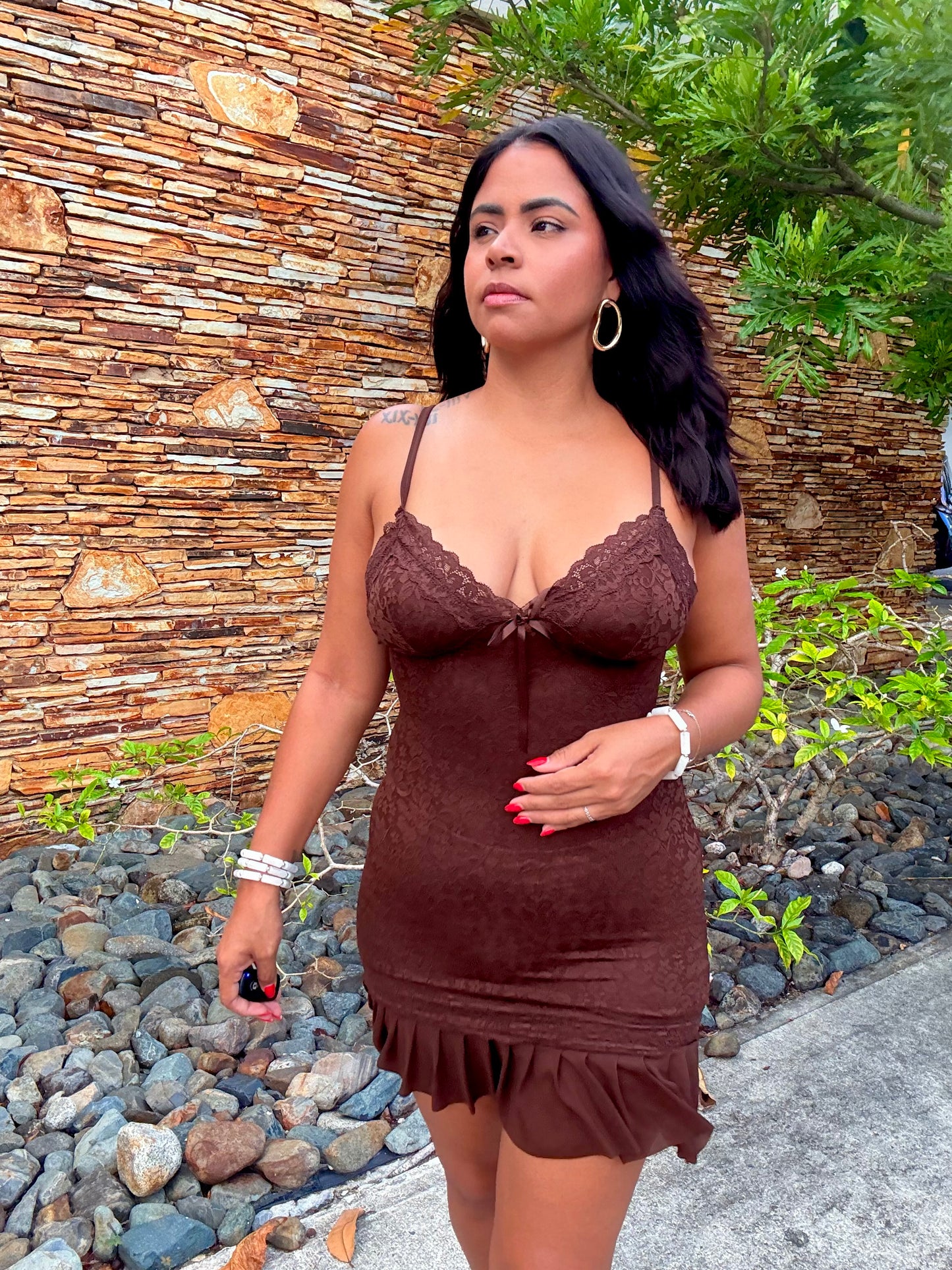 Brown Lace Dress