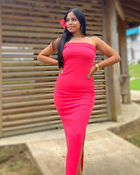 Coral Midi Dress