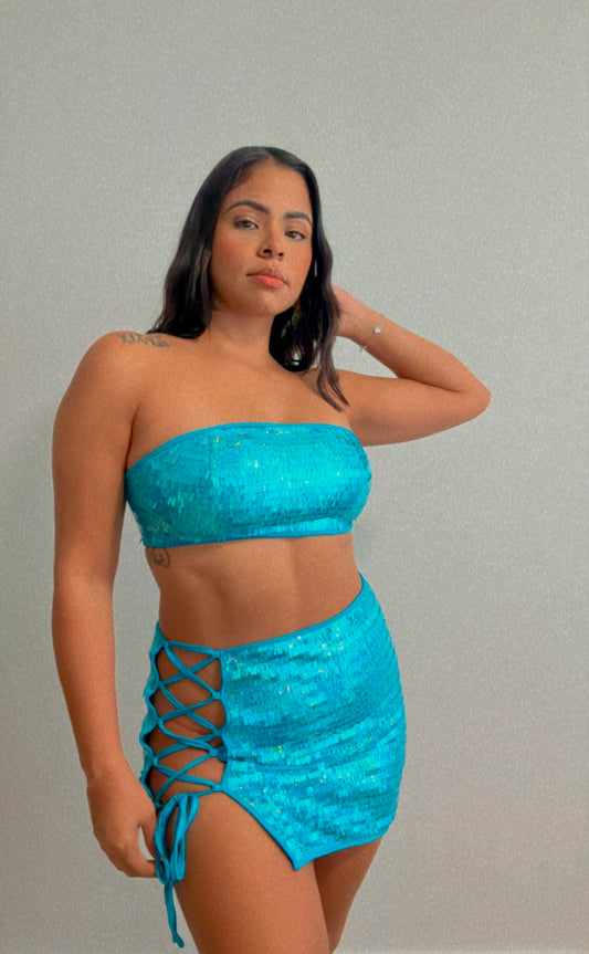 Blue Sequins Set