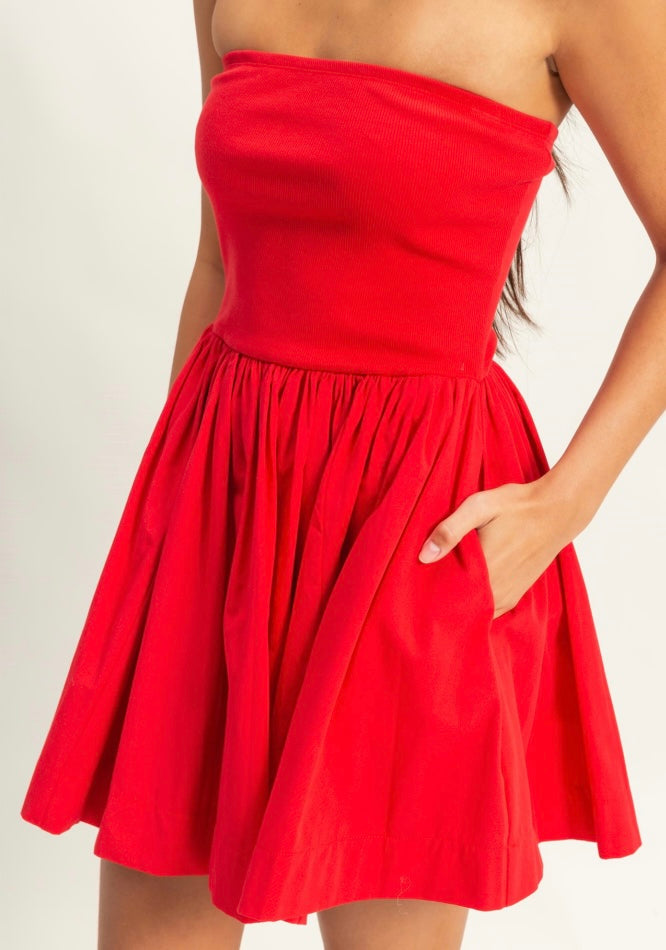 Red Strapless Dress