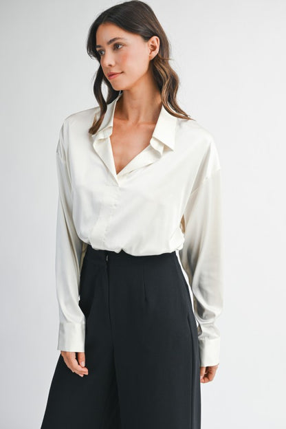 Satin Long Sleeve Bodysuit (PRE-ORDER) 11/10/25.