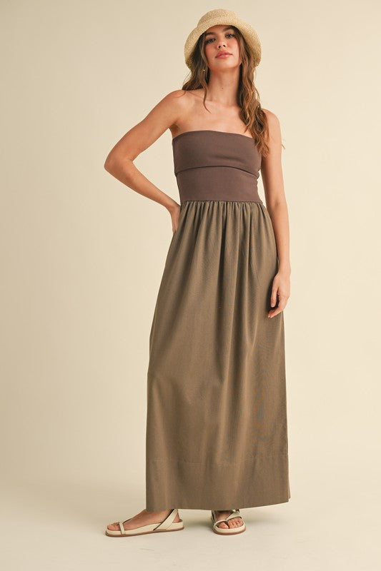Mocha Linen Dress