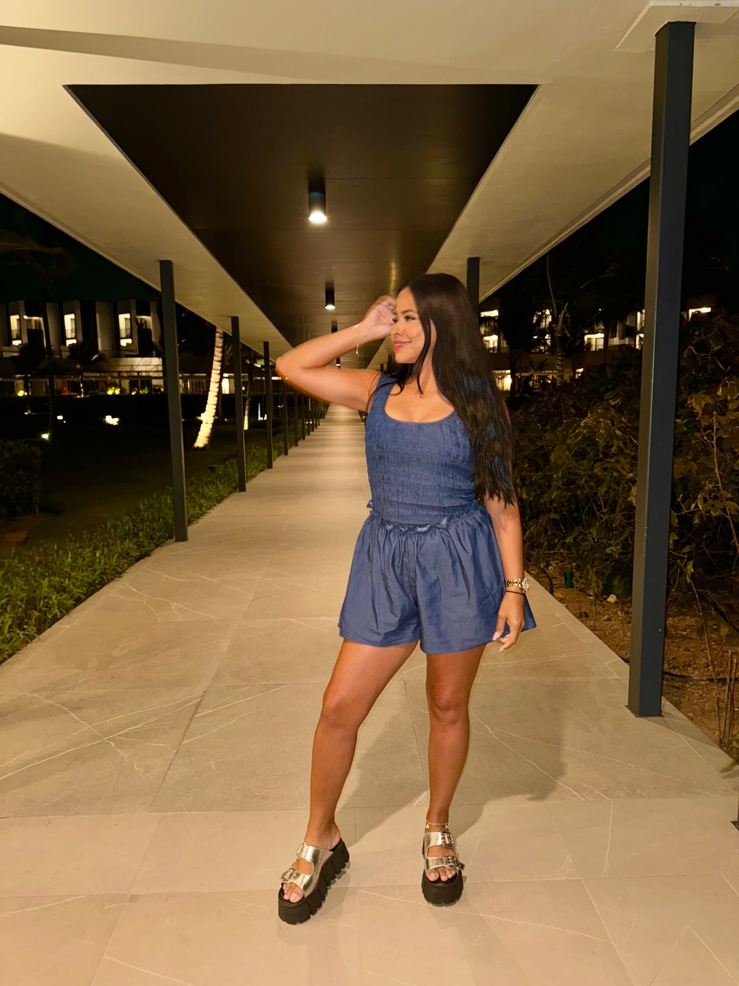 Denim Romper