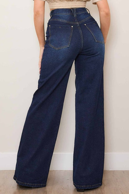 Wide Leg Dark Jeans
