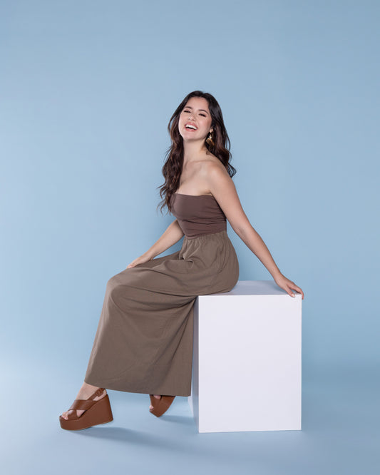 Mocha Linen Dress
