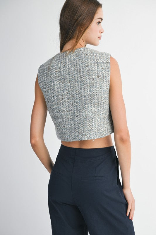 Blue Crop Vest (PRE-ORDER 08/29/25)