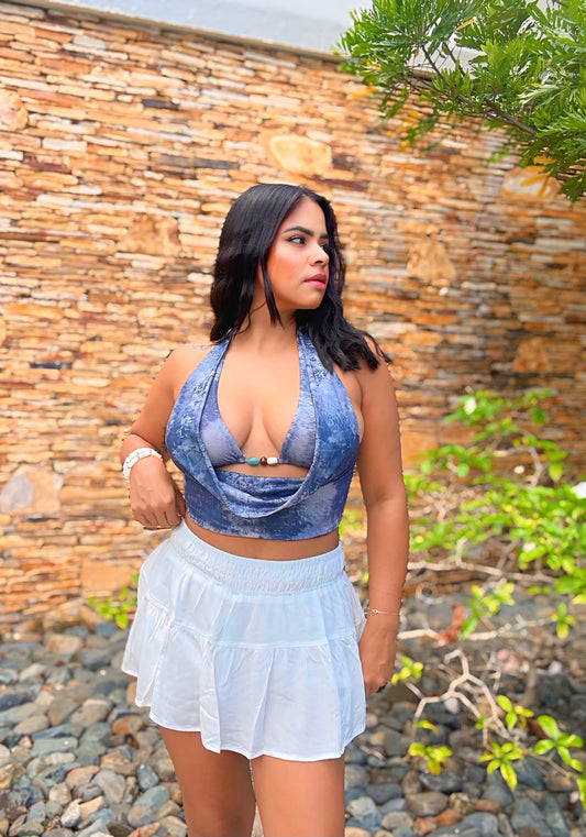 Blue Mesh Top