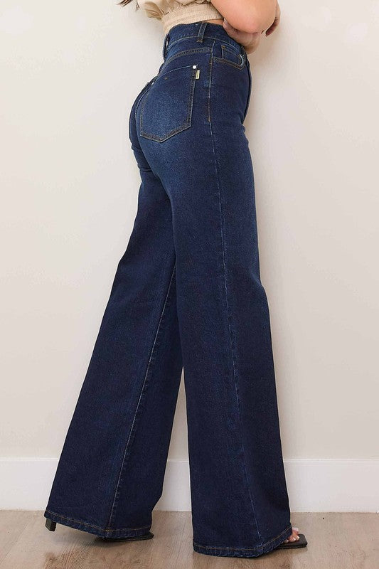 Wide Leg Dark Jeans