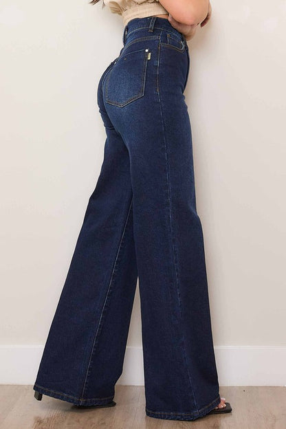 Wide Leg Dark Jeans
