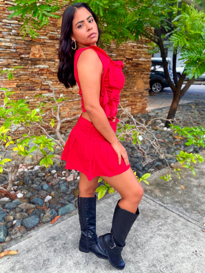 Red Ruffle Top