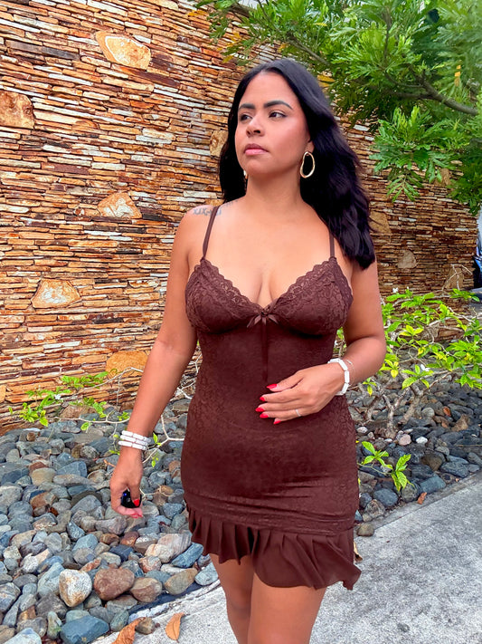 Brown Lace Dress