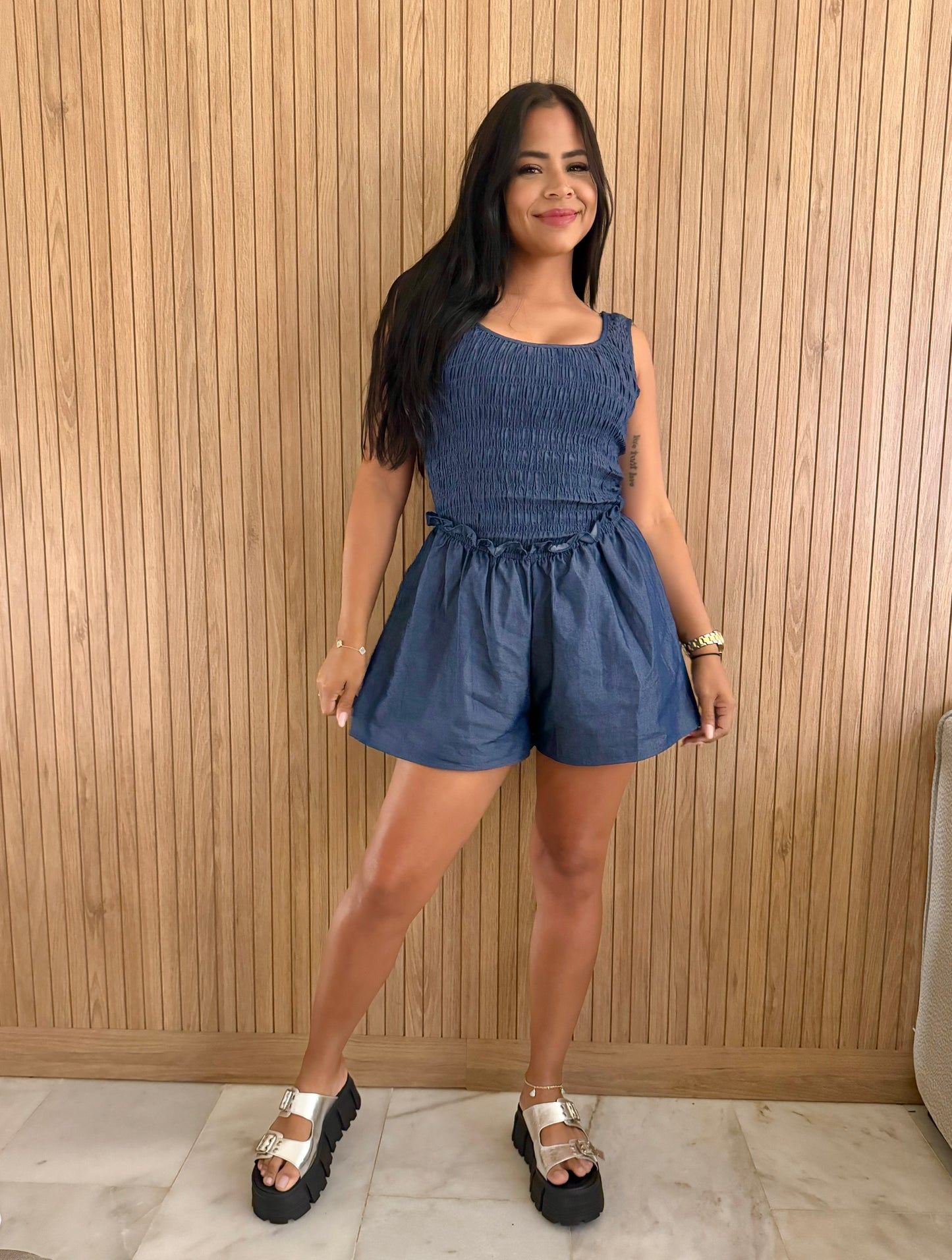 Denim Romper
