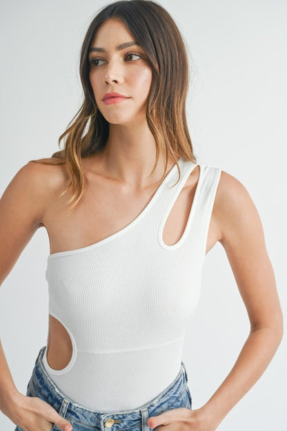 White Cutout Bodysuit