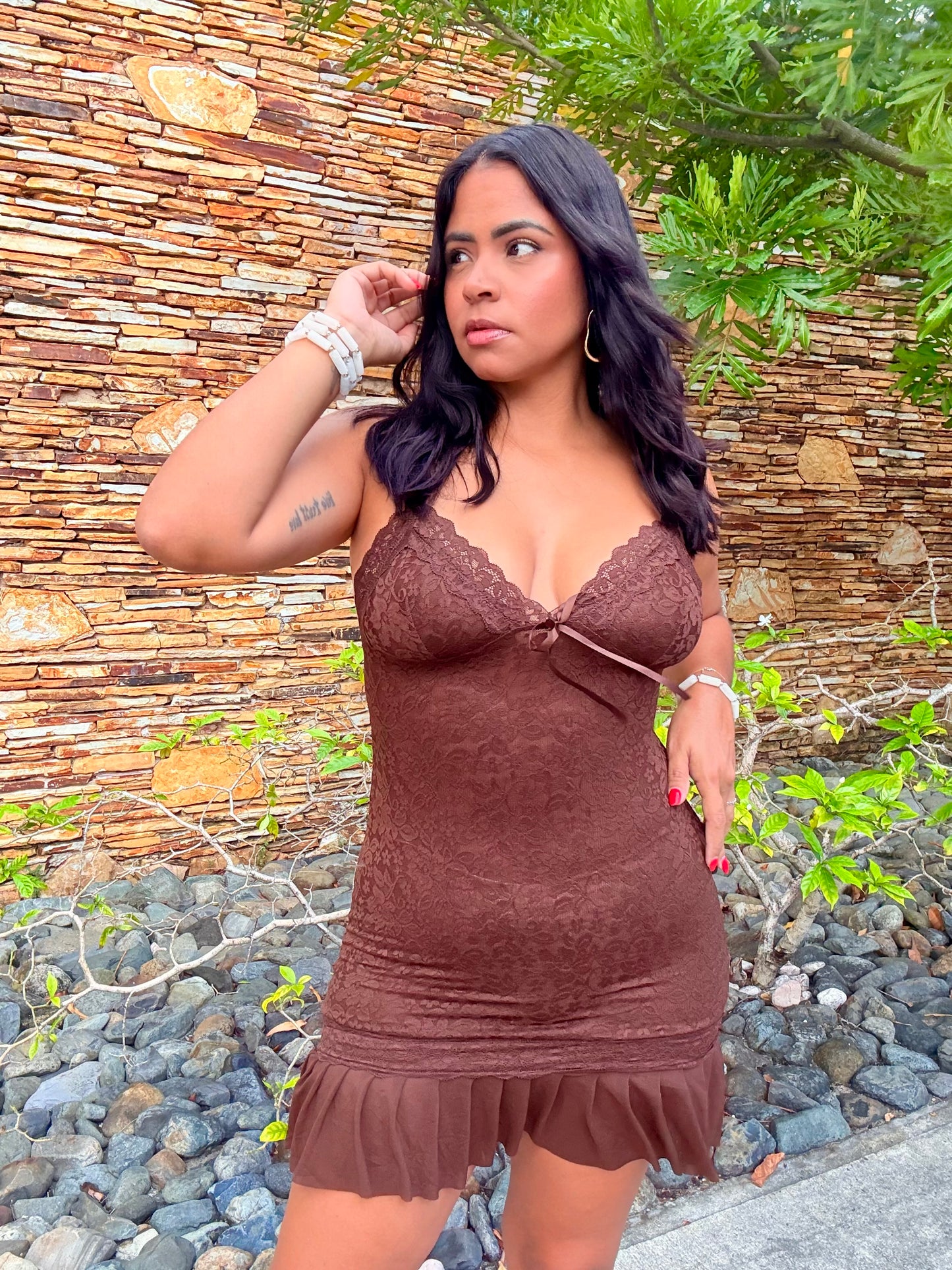 Brown Lace Dress