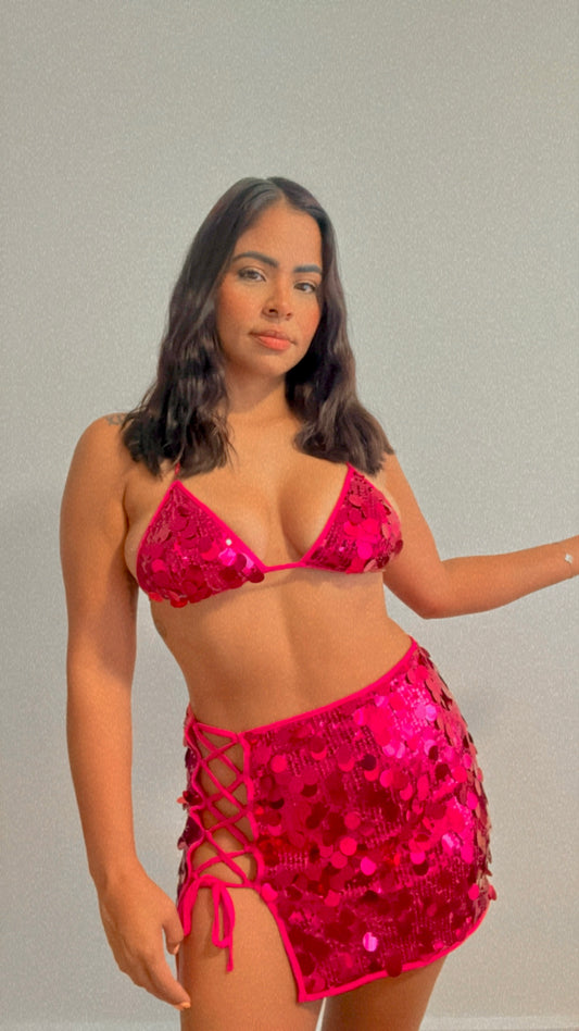 Pink Sequins Set