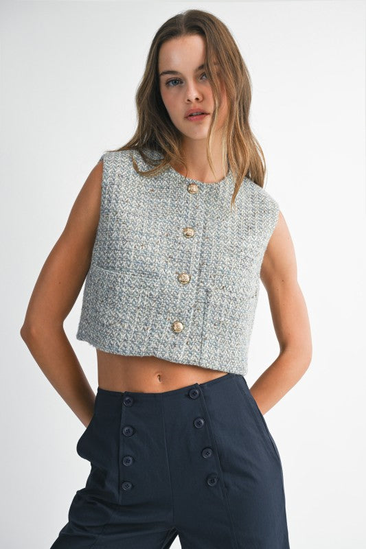 Blue Crop Vest (PRE-ORDER 08/29/25)