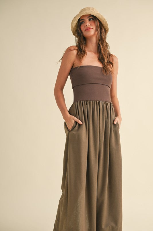 Mocha Linen Dress