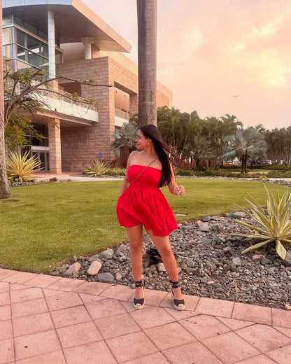 Red Strapless Dress