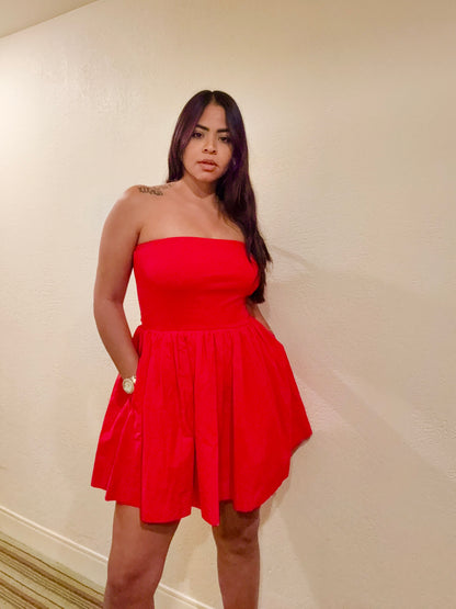 Red Strapless Dress