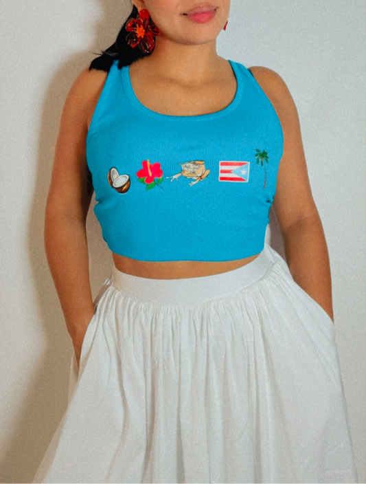 PR VIBES Blue Top