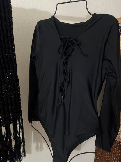 Black Long Sleeve Swim