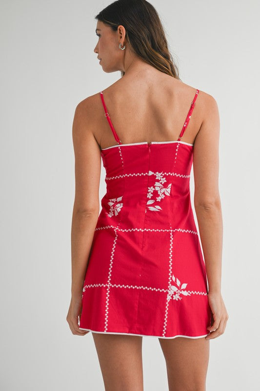 Flower Red Dress