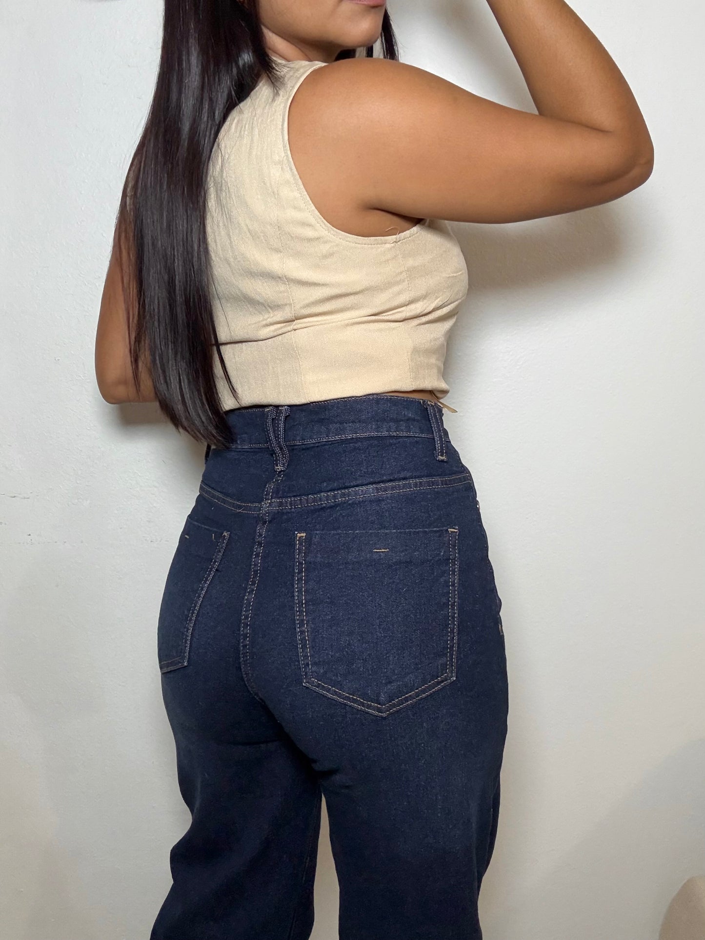Wide Leg Dark Jeans
