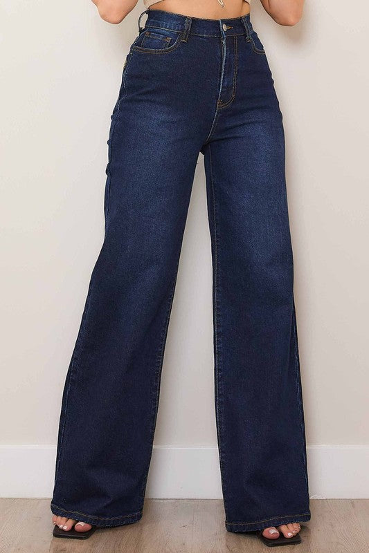 Wide Leg Dark Jeans