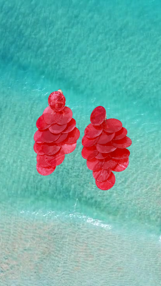 Red Shell Earrings