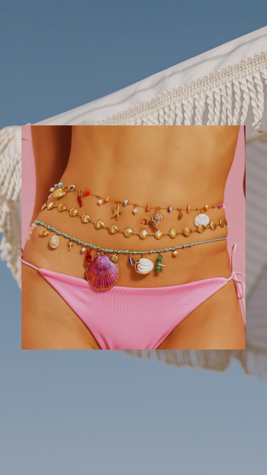 Shell Pearls Waist Belt